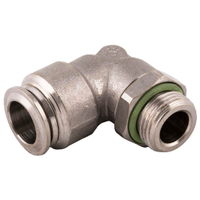 Rs Pro 2312764 Nickel Plated Brass Male Pneumatic Elbow Threaded-to-Tube Adapter, 1/4 in Male 10mm Threaded, Tube