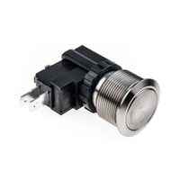 Rs Pro 1758815 Illuminated Push Button Switch, Maintained, Panel Mount, 22.2mm Cutout, Spdt, White Led, 250 / 125V Ac, IP67