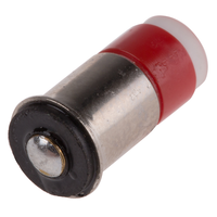 Rs Pro 0206542 Red Led Indicator Lamp, 28V Dc, Midget Flange Base, 6mm Diameter, 40mcd