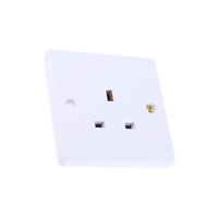Rs Pro 7758062 British, Indoor Use - White 1 Gang Plug Socket, 0 Poles, 13A, Type G