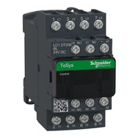 Schneider Electric LC1DT256BL Contactor, Tesys Deca, 4P(4 No), AC-1, <=440V, 25A, 24VDC Low Cons Coil, lugs-ring Terminals