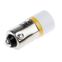 Rs Pro 0207696 Yellow Led Indicator Lamp, 130V Ac, BA9s Base, 10mm Diameter, 225mcd