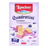 Loacker Quadratini Crispy Wafers Blueberry Yoghurt 220g