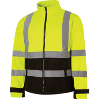 Halo HAL9627417T Hi-Vis Soft Shell Jacket, Medium, Yellow & Black, Polyester, EN20471