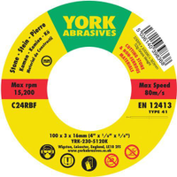 York YRK2305120K C24RBF Flat Cutting Disc Type 41 100X3X16MM