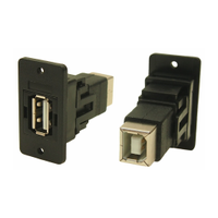 Rs Pro 2188311 Rs Pro Straight, Panel Mount, Socket to Socket Type a to B 2.0 Usb Connector