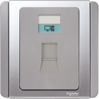 Schneider Electric E3031RJ5E_GS 1 Gang RJ45 8 Pin Data Outlet, Grey Silver