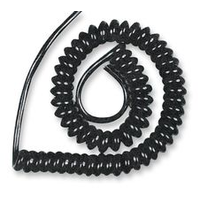 Multicomp Pro 15/X/9 BLACK 13A Cable, Mains, Coiled, 1.25MM