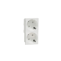 Schneider Electric NU306718A New Unica IP21D White Flush Mount 2P+E Socket Socket, Rated at 16A, 250 V