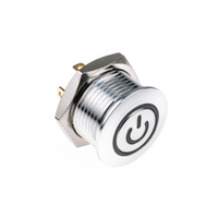 Rs Pro 1758443 Illuminated Push Button Switch, Momentary, Panel Mount, 16mm Cutout, Spst, Red Led, 36V Dc, IP67