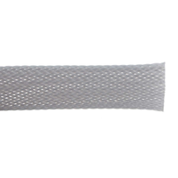 Rs Pro Expandable Braided Pet Grey Cable Sleeve, 20mm Diameter, 5m Length (1 Bag of 5 Metres)