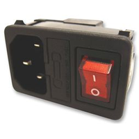 Multicomp Pro JR-101-1-FRSG-03 Inlet, Iec, Dpst, With Fuse Holder