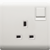 Schneider Electric E8215_WE_G2 13A 250V 1 Gang Switched Socket, White