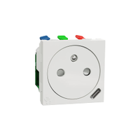 Schneider Electric NU301518 White 2 Gang Electrical Socket, 2P + E Poles, 10A, Usb Type-C