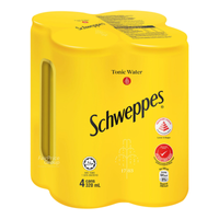 Schweppes Carbonated Can Drink Tonic Water 4 X 330ml