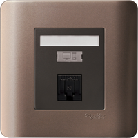 Schneider Electric E8431RJ_5_SZ Zencelo 1 Gang Data Outlet Category 5e With Integrated Shutter,silver Bronze