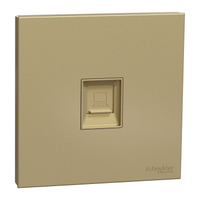 Schneider Electric E8731RJS4_WG Telephone Socket, Avataron C, 1 Gang, Keystone on Shuttered Wallplate, Wine Gold