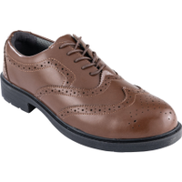 Halo HAL9630150E Brogue Safety Shoes, Size 7, Brown