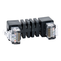 Schneider Electric LTMCC004 Motor Management, Tesys T, Motor Controller, Conector Cable for Ltmr Modules, Two RJ45 Connectors, 0.04 Meter