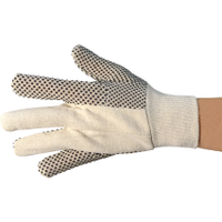Sitesafe SSF9613060K General Handling Gloves, Black/White, Pvc Coating, Cotton Liner, Size 10