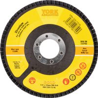 York YRK2207314L Flap Disc, 115 X 22.23mm, Conical (type 29), P80, Zirconia