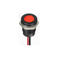 Rs Pro 1302287 Red Panel Mount Indicator, 1.8 ? 3.3V Dc, 14mm Mounting Hole Size, Lead Wires Termination, IP67
