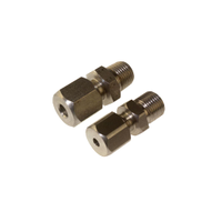 Rs Pro 2623248 Straight Thermocouple Compression Fitting for Use With Thermocouple Probes, 1/4 Bspt, 6mm Probe
