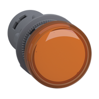 Schneider Electric XA2EVB5LC Round Pilot Light Ø 22- Orange - Integral LED- 24 V AC/DC- Screw Clamp Terminals