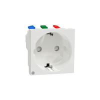 Schneider Electric NU305720 New Unica IP21D White Flush Mount 2P+E Socket Socket, Rated at 16A, 250 V