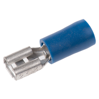 Rs Pro Blue Insulated Female Spade Connector, Receptacle, 4.8 X 0.5mm Tab Size, 1.5mm² to 2.5mm²