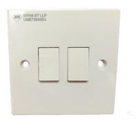 Ums 202-1W 10AX 2Gang 1Way Switch