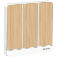 Schneider Electric E8333_LW_G11 Avataron Switch Cover Light Wood 3GANG