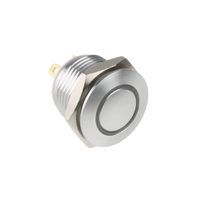 Rs Pro 1758550 Illuminated Push Button Switch, Momentary, Panel Mount, 16mm Cutout, Spst, White Led, 36V Dc, IP67