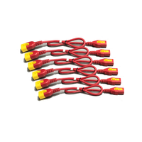 Apc AP8706S-WWX340 Power Cord Kit (6 Ea), Locking, C13 to C14, 1.8m, Red