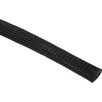 Rs Pro Expandable Braided Pet Black Cable Sleeve, 15mm Diameter, 5m Length (1 Bag of 5 Metres)