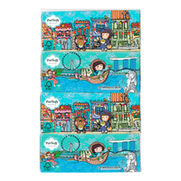 Pursoft Facial Tissue Box Sg Theme (3 Ply) 4 X 120 Per Pack