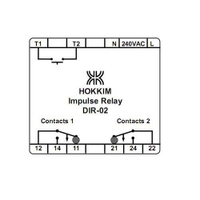Hokkim DIR-02 Impulse Relay Through Contacts Output 5A 240V 50HZ AC1