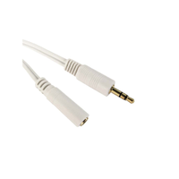Rs Pro 1924422 Male 3.5mm Stereo Jack to Female 3.5mm Stereo Jack Aux Cable, White, 3m