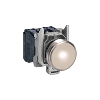 Schneider Electric XB4BVM1EX XB4 White Pilot Light Complete, 22mm Cutout, IP54, Round, 240V
