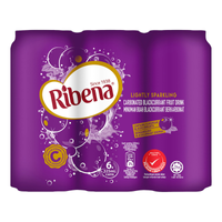 Ribena Blackcurrant Fruit Can Drink Lightly Sparkling 6 X 325ml